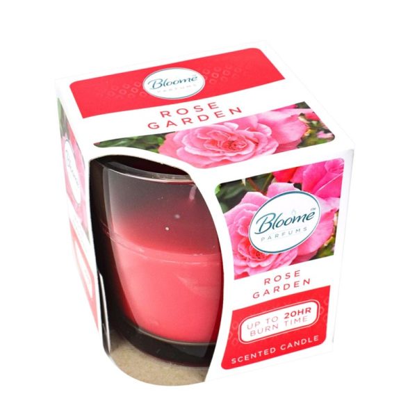 BLOOME SCENTED GLASS JAR CANDLE 20H - ROSE GARDEN