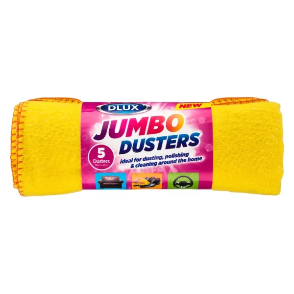 DLUX JUMBO DUSTERS 35CM X 45CM PACK OF 5