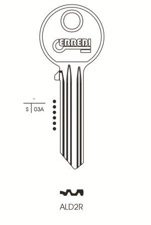KEY BLANK ALD2R ERREBI ASEC CYLINDER ORION ADE2 SILCA ASEC2 JMA AL-3 TO SUIT ALDRIDGE KEYBOARD C1