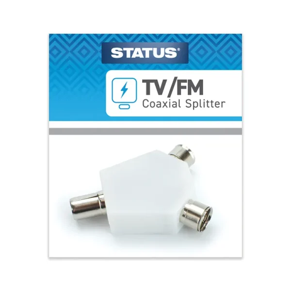 STATUS TV / FM COAXIAL AERIAL Y SPLITTER MALE TO 2 FEMALE