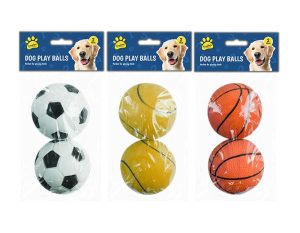 KINGDOM RUBBER DOG PLAY BALLS PACK OF 2
