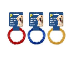 KINGDOM DOG PET CHEWY DENTAL RING TOY 15CM