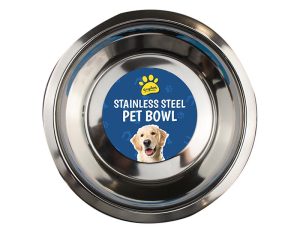 KINGDOM STAINLESS STEEL PET DOG BOWL 21CM