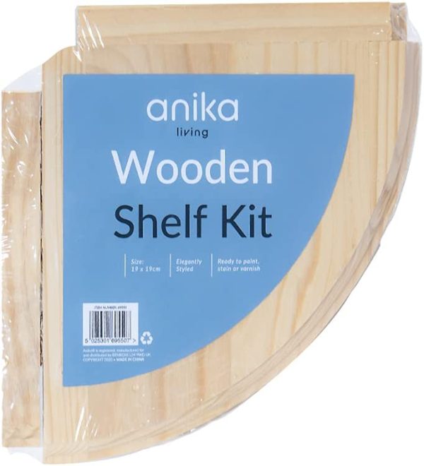 ANIKA WOODEN CORNER SHELF KIT 19CM X 19CM