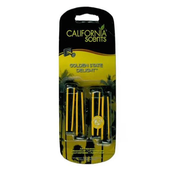 CALIFORNIA SCENTS VENT STICK CAR AIR FRESHENER PACK OF 4 - GOLDEN STATE DELIGHT