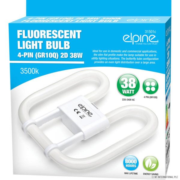 ELPINE 38 WATT 2D FLUORESCENT TUBE 3500K 4 PIN