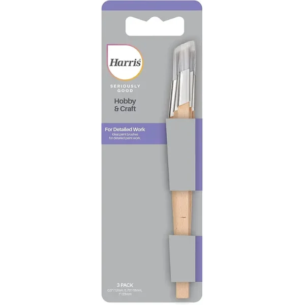 HARRIS HOBBY & CRAFT DETAILED WORK PAINT BRUSH PACK OF 3