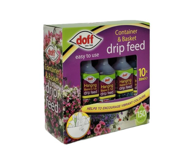 DOFF HANGING BASKET & TUB DRIP FEEDERS PACK OF 10- EACH LASTS 15 DAYS