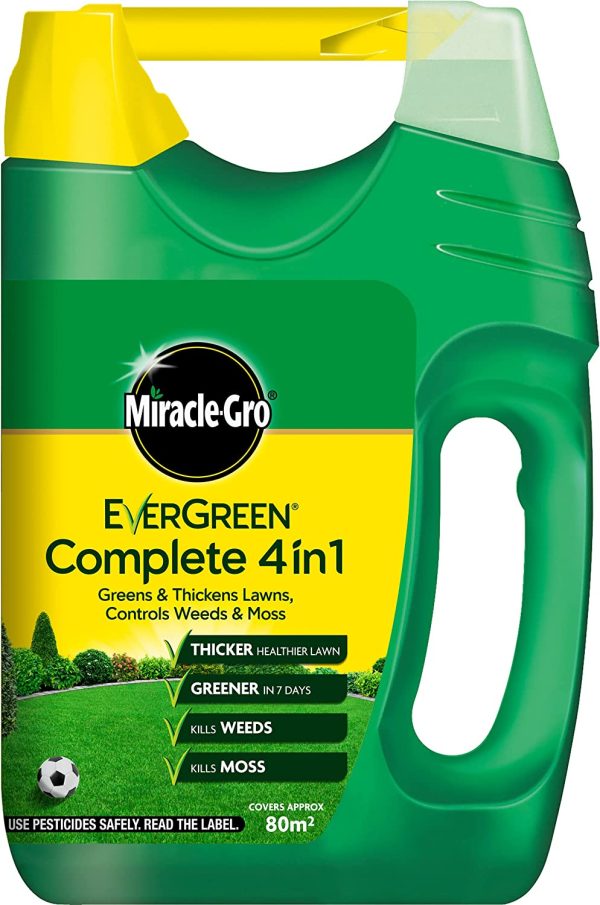 MIRACLE GRO EVERGREEN COMPLETE LAWN FEED 4 IN 1 SPREADER 80M2 2.8KG