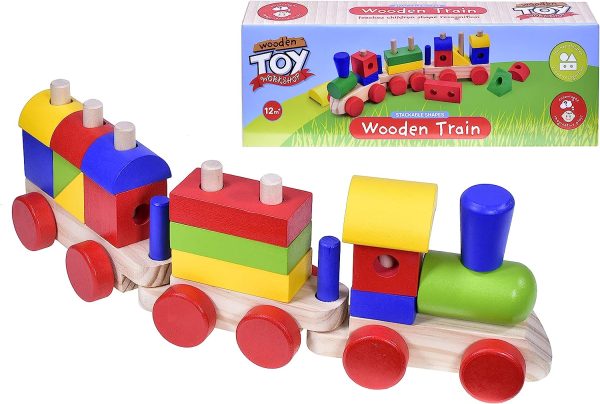 WOODEN TOY WORKSHOP WOODEN BLOCKS TRAIN SET