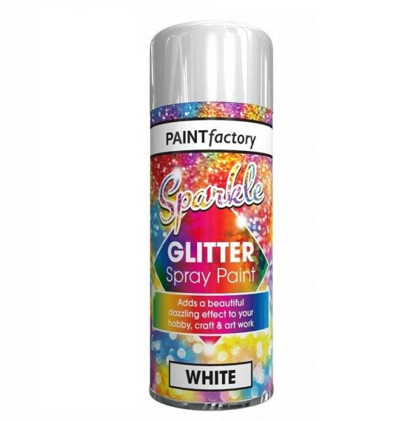 PAINT FACTORY SPRAKLE GILTTER SPRAY PAINT 200ML - WHITE