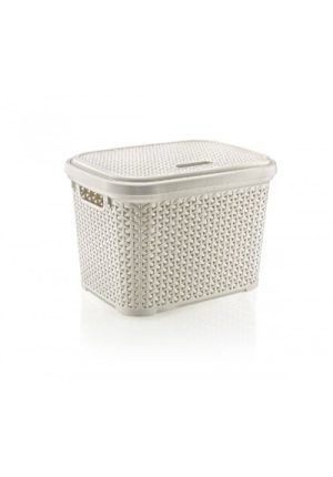 HOBBY RATTAN STORAGE BOX WITH LID 20 LTR ASSORTED COLOUR