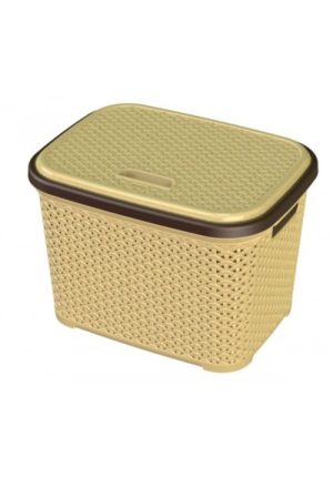 HOBBY RATTAN STORAGE BOX WITH LID 30 LTR ASSORTED COLOUR