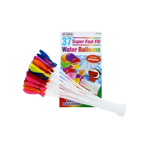 RYSONS WATER BALLOONS WITH ADAPTOR PACK OF 37