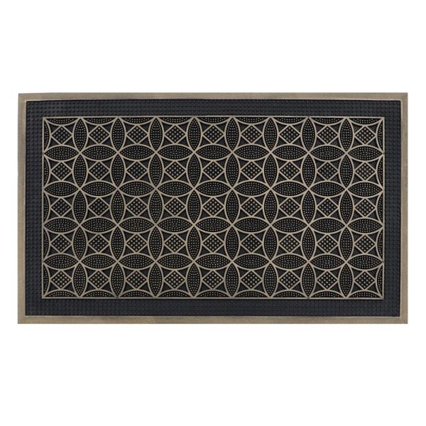 JVL HAVANA RUBBER PIN CIRCLE DESIGN DOORMAT 45 X 75CM`