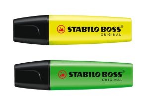STABILO BOSS ORIGINAL HIGHLIGHTER YELLOW AND GREEN PACK OF 2