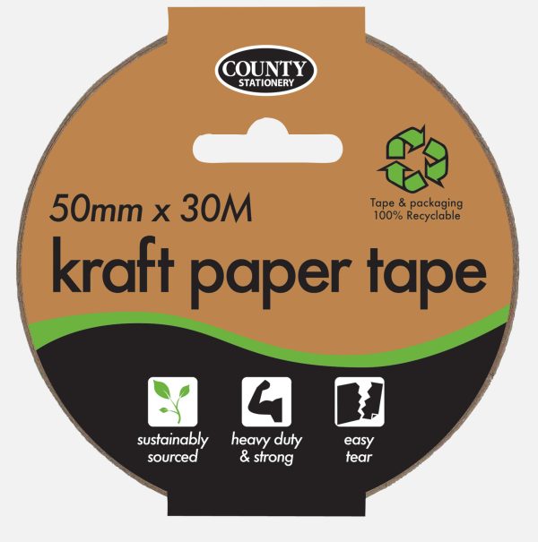 COUNTY BROWN KRAFT PAPER PACKEGING TAPE 50 X 30M