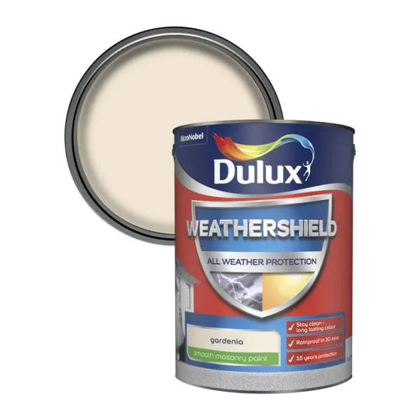 DULUX WEATHER SHIELD AWP GARDENIA SMOOTH MASONRY PAINT 5L