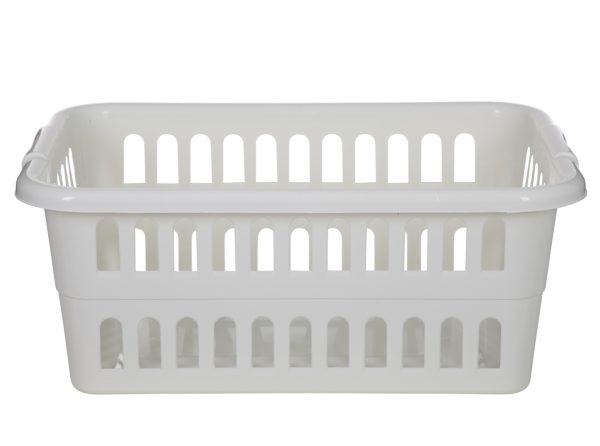 WHITEFURZE 59CM RECTANGULAR LAUNDRY BASKET CREAM