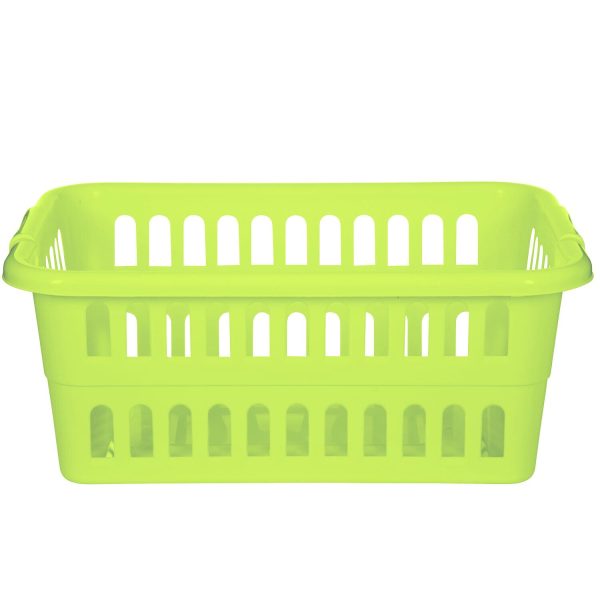 WHITEFURZE 59CM RECTANGULAR LAUNDRY BASKET GREEN