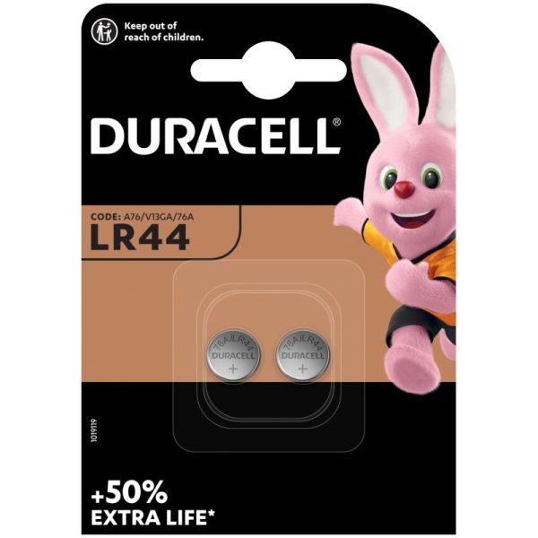 DURACELL AG13 LR44 SR44 L1154 357 A76 BUTTON CELL BATTERIES PACK OF 2