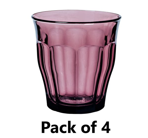 DURALEX PICARDIE PLUM GLASS GOBLET 250ML PACK OF 4