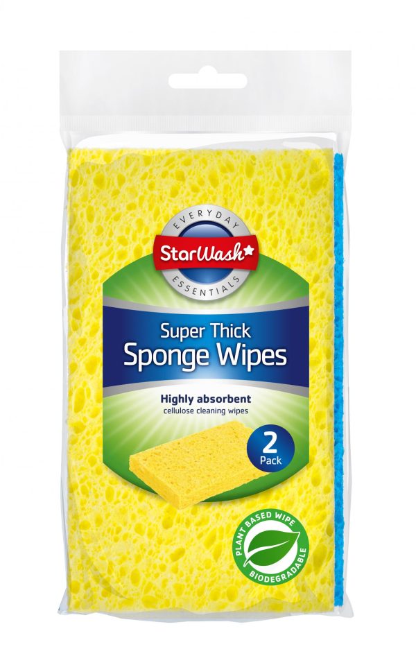 STARWASH SUPER THICK LARGE CELLULOSE SPONGE PACK OF 2