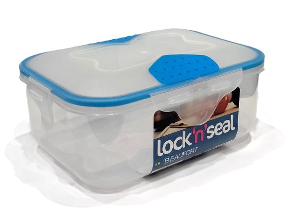 LOCK 'N' SEAL RECTANGULAR PLASTIC FOOD CONTAINER 1.5LTR