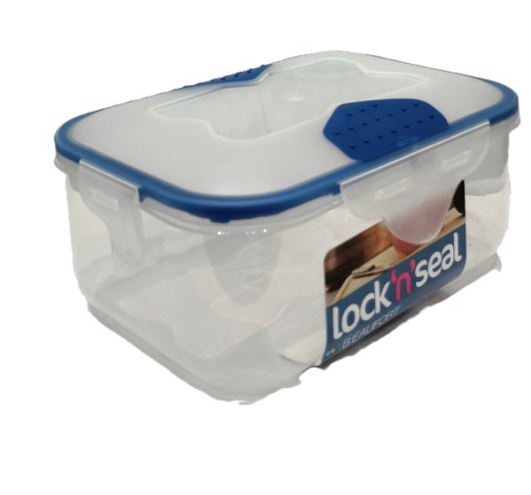 LOCK 'N' SEAL RECTANGULAR PLASTIC FOOD CONTAINER 1.8LTR