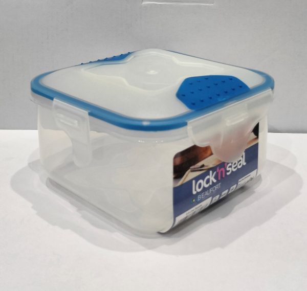 LOCK 'N' SEAL SQUARE PLASTIC FOOD CONTAINER 900ML