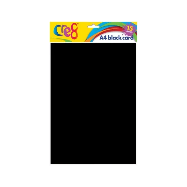 CRE8 A4 15 SHEETS BLACK CARD