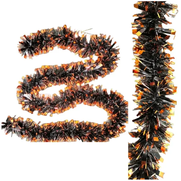 MISTER TINSEL CHRISTMAS DECORATTION VALUE BLACK AND ORANGE TIP TINSEL 2M X 100MM