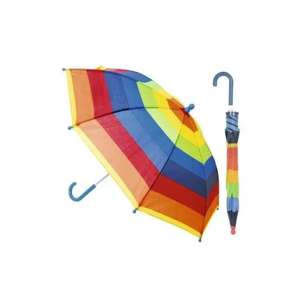 DRIZZLES CHILDS STRIPED UMBRELLA WITH ASSORTED DESIGNS