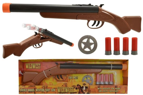 WILD WEST DOUBLE BARREL WESTERN COWBOY BO SHOT GUN TOY