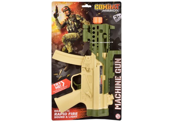 COMBAT MISSION BATTERY OPERATED MACHINE GUN WITH SOUND AND LIGHT