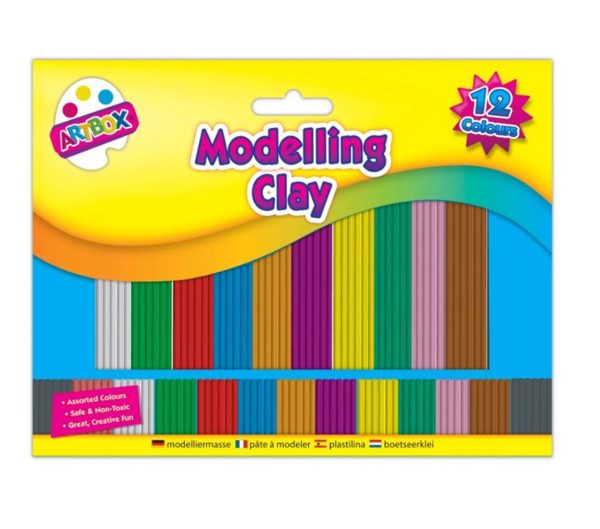 ARTBOX 12 COLOURFUL STRIPS MODELLING CLAY SET