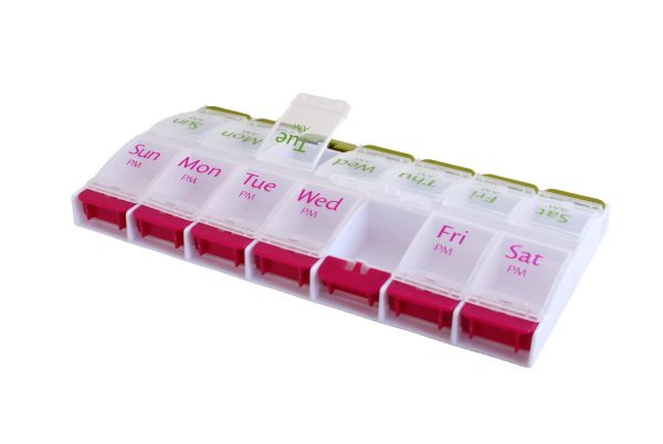 MEDISURE 7 DAY AM-PM FLIP UP PUSH BUTTON PILL BOX