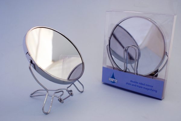 SOURCE 2 WAY METAL SHAVING MIRROR 11CM