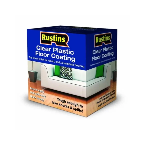 RUSTINS CLEAR PLASTIC FLOOR COATING KIT SATIN 1 LITRE