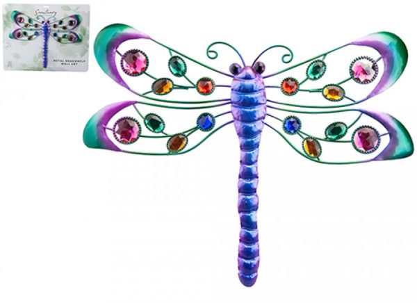 DELUXE METAL DRAGONFLY WALL PLAQUE