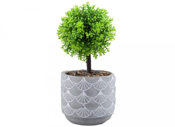 ASSORTED ARTIFICIAL PLANT FLOWER POT- GREY