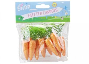 EASTER GLITTER CARROTS PACK OF 10
