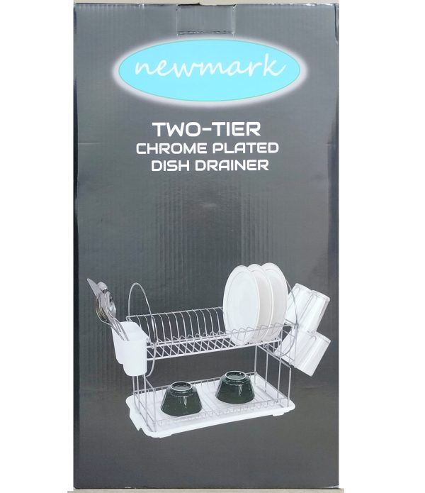 NEWMARK TWO-TIER CHROME PLATED DISH DRAINER