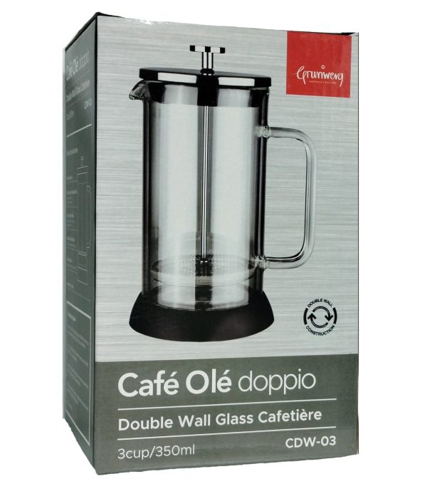 GRUNWERG CAFE OLE DOPPIO BLACK CAFETIER 3 CUP 350ML