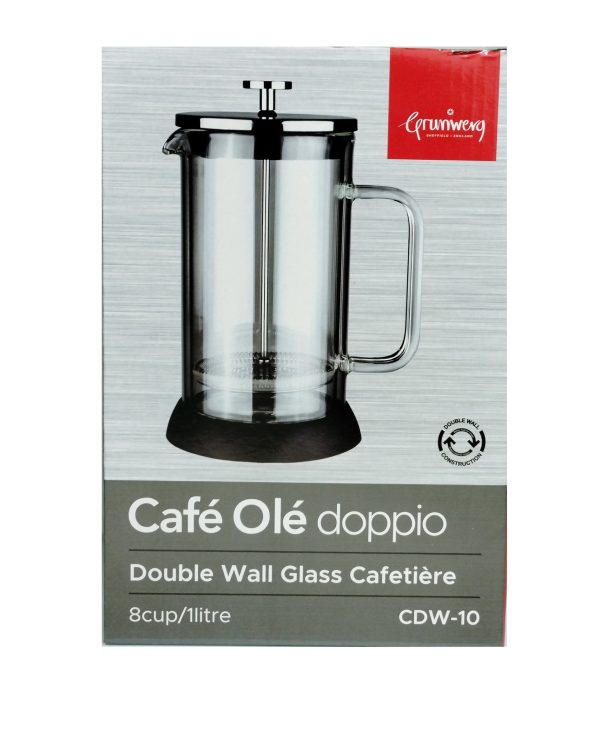 GRUNWERG CAFE OLE DOPPIO BLACK CAFETIER 8 CUP 1LTR