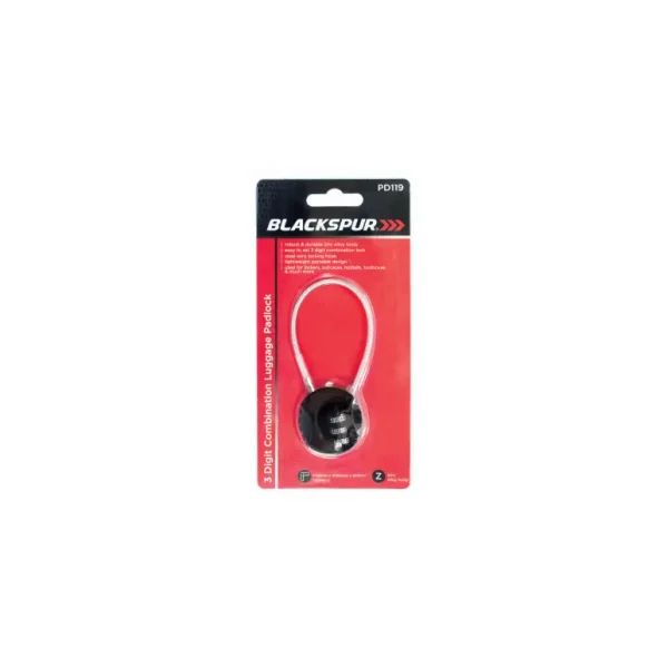 BLACKSPUR 3 DIGIT COMBINATION LUGGAGE PADLOCK