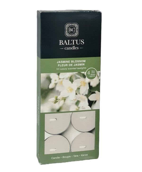 BALTUS JASMINE BLOSSOM TEALIGHT CANDLES 4HRS PACK OF 10