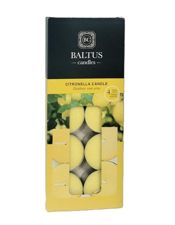 BALTUS CITRONELLA TEALIGHT CANDLES 4HRS PACK OF 10