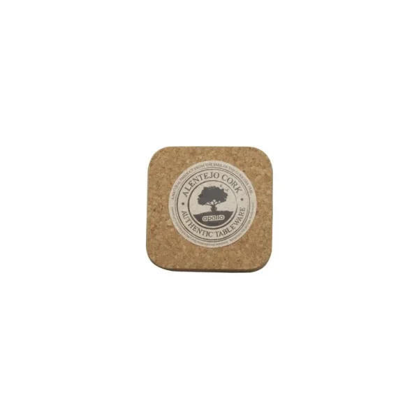 APOLLO SET OF 6 SQUARE CORK COASTERS 10CM