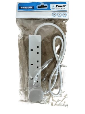 STATUS POWER SOCKET 13AMP 4WAY EXTENSION LEAD 1MTR